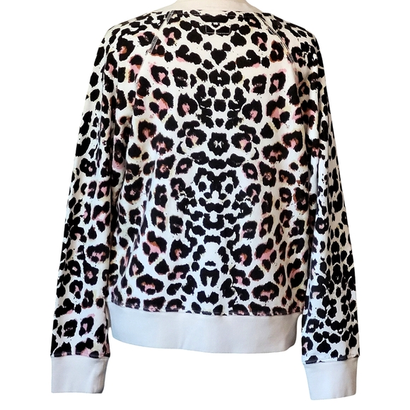 Mother The Square Leopard Print Sweatshirt Multicolored Cotton Crewneck Size S - Picture 5 of 17